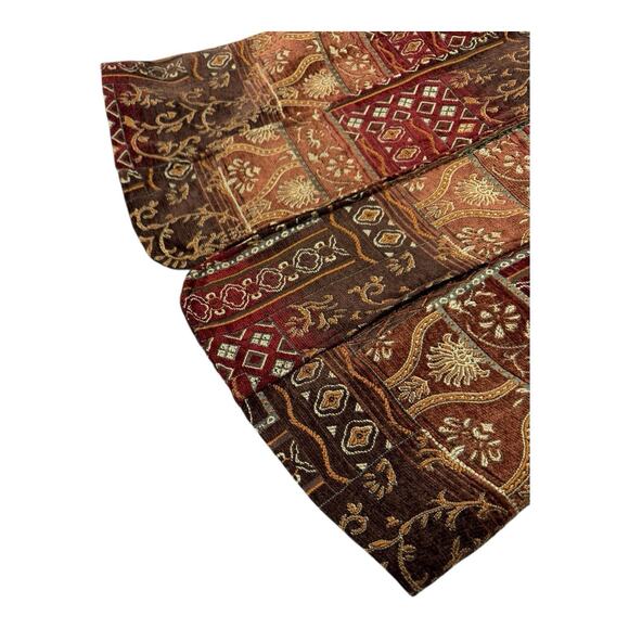 Vintage Christopher & Banks L Brown Floral Foliage Geometric Tapestry Blazer - Picture 7 of 9